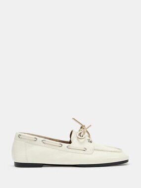 Zara LEATHER LOAFERS WITH EYELETS